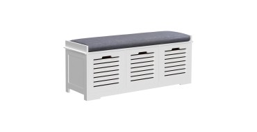 Amazon: Banc à chaussures Homcom 837-080V71WT - Blanc, 3 tiroirs, 108 cm à 61,90€ (au lieu de 89,90€)