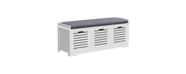 Amazon: Banc à chaussures Homcom 837-080V71WT - Blanc, 3 tiroirs, 108 cm à 61,90€ (au lieu de 89,90€)