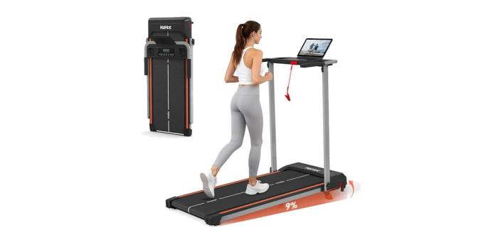 JoyBuy: KeHot YQ T3898 Tapis de course inclinable 9%, pliable, Bluetooth - écran à 159,97€