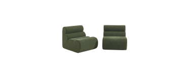 Sweeek: Chauffeuse compressée tissu effet alpaca kaki 1 place (lot de 2) à 279,99€ (au lieu de 349,99€)