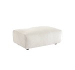 Sweeek: Pouf repose-pieds canapé 3 places velours côtelé crème à 125,99€ (au lieu de 179,99€)