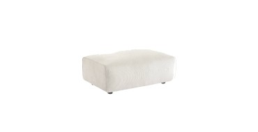 Sweeek: Pouf repose-pieds canapé 3 places velours côtelé crème à 125,99€ (au lieu de 179,99€)