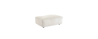 Sweeek: Pouf repose-pieds canapé 3 places velours côtelé crème à 125,99€ (au lieu de 179,99€)