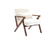 Sweeek: Fauteuil bois d'hévéa teinté noyer fausse fourrure à 125,99€ (au lieu de 179,99€)
