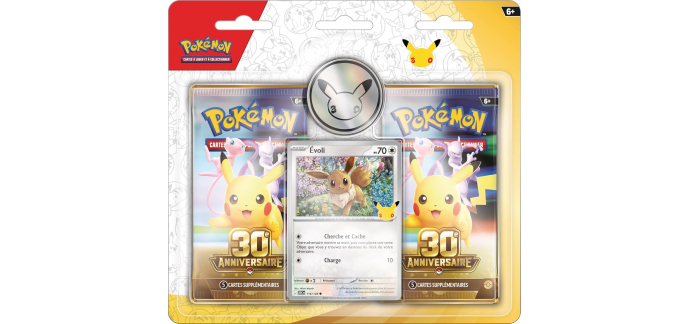 Amazon: Duopack Pokémon 30e Anniversaire Évoli (Cartes à Collectionner) à 13,99€ (au lieu de 39,99€)