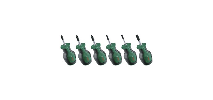 Amazon: Set de 6 tournevis Bosch extra-courts à 10,40€ (au lieu de 14,37€)