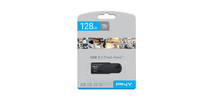 Amazon: Clé USB 3.1 PNY - 128 Go 80MB/s à 9,01€