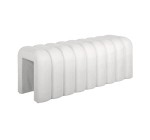 Sweeek: Banc bout de lit blanc contemporain en tissu - 2 places, 114x40x45 cm à 83,99€ (au lieu de 119,99€)
