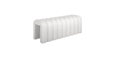 Sweeek: Banc bout de lit blanc contemporain en tissu - 2 places, 114x40x45 cm à 83,99€ (au lieu de 119,99€)