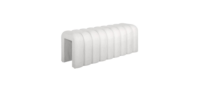 Sweeek: Banc bout de lit blanc contemporain en tissu - 2 places, 114x40x45 cm à 83,99€ (au lieu de 119,99€)