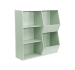 Sweeek: Meuble de rangement enfant vert, 4 étagères à 59,99€ (au lieu de 79,99€)