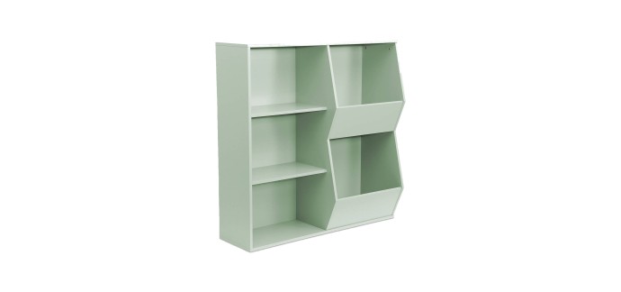 Sweeek: Meuble de rangement enfant vert, 4 étagères à 59,99€ (au lieu de 79,99€)