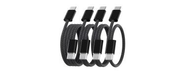 Amazon: Câble USB-C vers USB-C 60W - 4 longueurs (2m, 1m, 1m, 0,5m) nylon tressé à 5,62€ (au lieu de 8,83€)