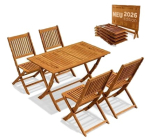Cdiscount: CASARIA Ensemble de meubles de jardin SYDNEY - Salon de jardin en bois d'acacia certifié FSC 4 perso