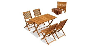 Cdiscount: CASARIA Ensemble de meubles de jardin SYDNEY - Salon de jardin en bois d'acacia certifié FSC 4 perso