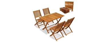 Cdiscount: CASARIA Ensemble de meubles de jardin SYDNEY - Salon de jardin en bois d'acacia certifié FSC 4 perso