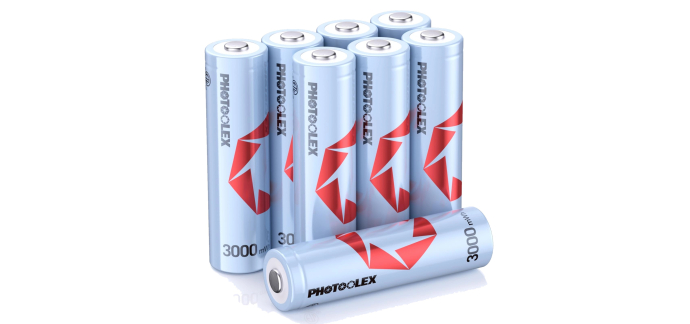 Amazon: Lot de 8 Piles Rechargeables AA Photoolex - 3000mWh avec boîte de stockage à 14,22€
