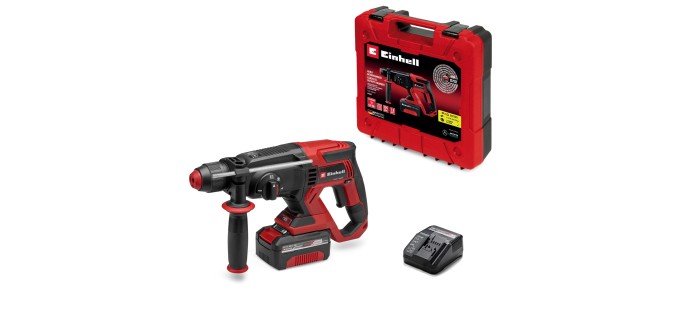 Amazon: Marteau perforateur sans fil Einhell TE-HD 18/20 Li (1x 4,0 Ah) à 99,95€ (au lieu de 140,05€)