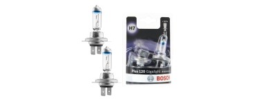 Amazon: Lot de 2 Ampoules de Phare Halogène Bosch H7 Plus 120 Gigalight - 12V, 55W à 12,99€