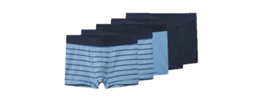 LIDL: LUPILU Boxers enfants lot de 5 - 95% coton, 5% élasthanne à 5,99€ (au lieu de 6,99€)
