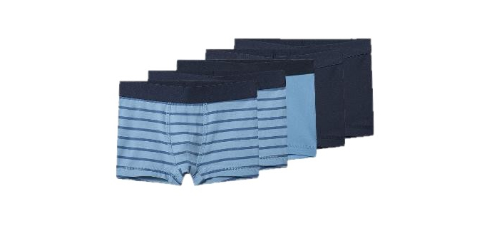 LIDL: LUPILU Boxers enfants lot de 5 - 95% coton, 5% élasthanne à 5,99€ (au lieu de 6,99€)