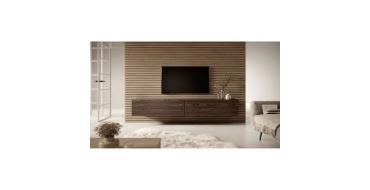 Cdiscount: Meuble TV SELSEY BISIRA - Noyer Wisconsin, 200 x 31,6 x 30 cm, 2 étagères à 139,99€