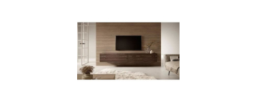 Cdiscount: Meuble TV SELSEY BISIRA - Noyer Wisconsin, 200 x 31,6 x 30 cm, 2 étagères à 139,99€