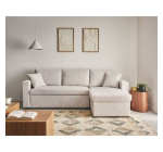 Cdiscount: Canapé d'angle réversible 4 places Cyrus - convertible avec coffre, velours côtelé beige à 389€