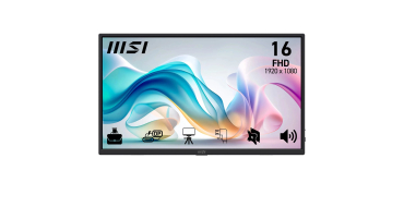 Amazon: Ecran PC 16" MSI Pro MP165 - IPS, Full HD, HDMI 2.1, Support intégré à 89,99€ (au lieu de 107,31€)