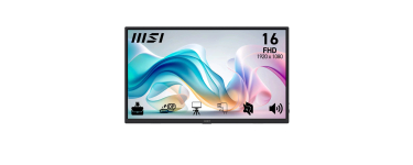 Amazon: Ecran PC 16" MSI Pro MP165 - IPS, Full HD, HDMI 2.1, Support intégré à 89,99€ (au lieu de 107,31€)