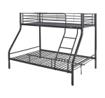 Cdiscount: Lit superposé en métal "Leo" - Sommiers inclus, 90/140 x 190 cm, Noir à 119€ (au lieu de 149€)