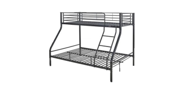 Cdiscount: Lit superposé en métal "Leo" - Sommiers inclus, 90/140 x 190 cm, Noir à 119€ (au lieu de 149€)
