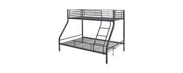 Cdiscount: Lit superposé en métal "Leo" - Sommiers inclus, 90/140 x 190 cm, Noir à 119€ (au lieu de 149€)