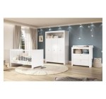 Cdiscount: Chambre bébé Trio OLIVIA - Lit 70x140 cm + Commode à langer + Armoire - Blanc à 439,99€