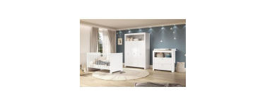Cdiscount: Chambre bébé Trio OLIVIA - Lit 70x140 cm + Commode à langer + Armoire - Blanc à 439,99€