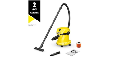 Cdiscount: Aspirateur eau et poussières KÄRCHER WD2 Plus 2 V-15/4/18/C - 1000W à 49,99€ (au lieu de 72,49€)