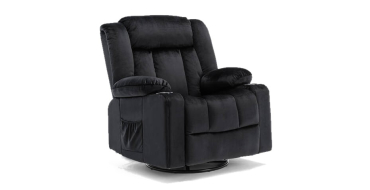 JoyBuy: COMHOMA Chaise de relaxation pivotante 361° - dossier réglable, repose-pieds, porte-gobelet à 169,98