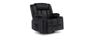 JoyBuy: COMHOMA Chaise de relaxation pivotante 361° - dossier réglable, repose-pieds, porte-gobelet à 169,98