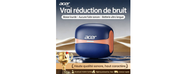 JoyBuy: Acer OHR548 Écouteurs sans fil - Bluetooth 5.4, HiFi, étui à affichage numérique à 14,9€