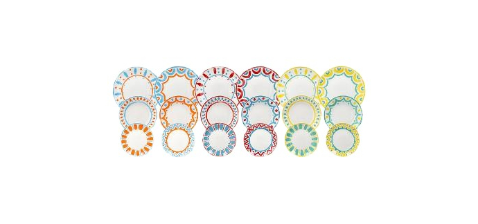 LIDL: TOGNANA Service de table Amalfi 18 pièces - Porcelaine à 57,99€ (au lieu de 93,99€)