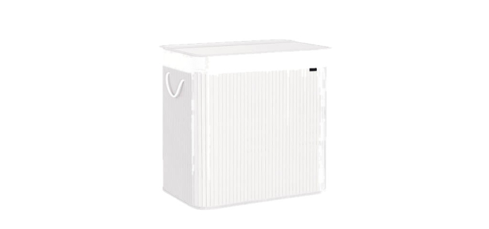 JoyBuy: JOYFURNOS Panier à linge bambou 3 compartiments avec couvercle à 12,99€ (au lieu de 35,57€)