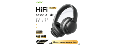 JoyBuy: Acer OHR559 OWS Casque sans fil - Audio spatial ACS, Bluetooth 5.3, mode faible latence à 19,99€
