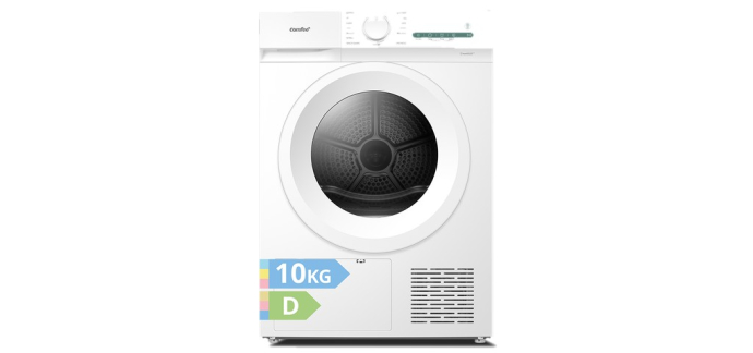 JoyBuy: Comfee' CD10EHP05W-HR Sèche-linge pompe à chaleur 10 kg - Classe D, UV, écran LED à 356,99€
