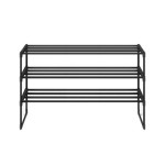 JoyBuy: JOYFURNOS Étagère à chaussures métal 3 niveaux noire - 30x92x55 cm, 16-20 paires à 13,99€