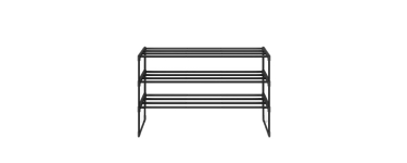 JoyBuy: JOYFURNOS Étagère à chaussures métal 3 niveaux noire - 30x92x55 cm, 16-20 paires à 13,99€
