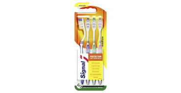 Amazon: Lot de 4 Brosses à Dents Signal Protection Intégrale Medium à 1,48€ (au lieu de 1,62€)