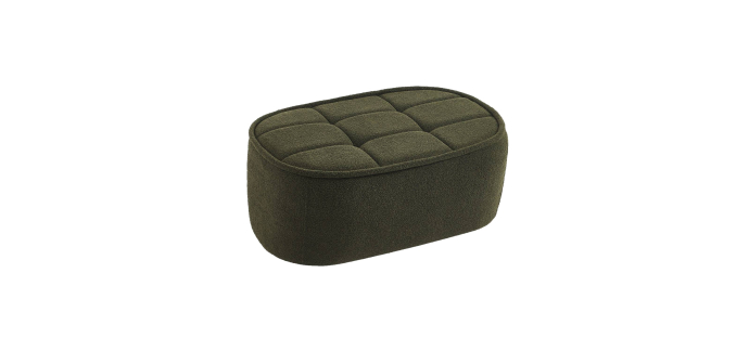 Sweeek: Pouf repose-pieds Boni bouclette texturée kaki - 91x63x40 cm à 83,99€ (au lieu de 119,99€)