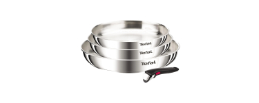 Amazon: Batterie de cuisine Tefal Ingenio Emotion - 3 poêles inox 22/24/28cm, poignée amovible, induction à