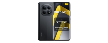 Amazon: Smartphone Xiaomi Poco M8 8+256 Go Snapdragon 6 Gen 3 - Noir à 182,09€ (au lieu de 237,45€)