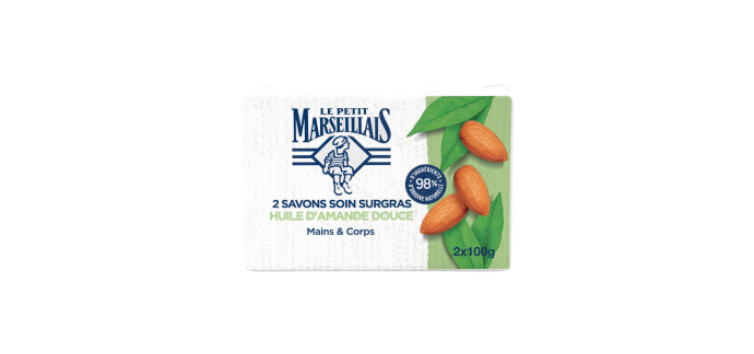 Amazon: Savon Soin Surgras Huile d'Amande Douce Le Petit Marseillais - 2 x 100 g à 0,90€ (au lieu de 1,65€)